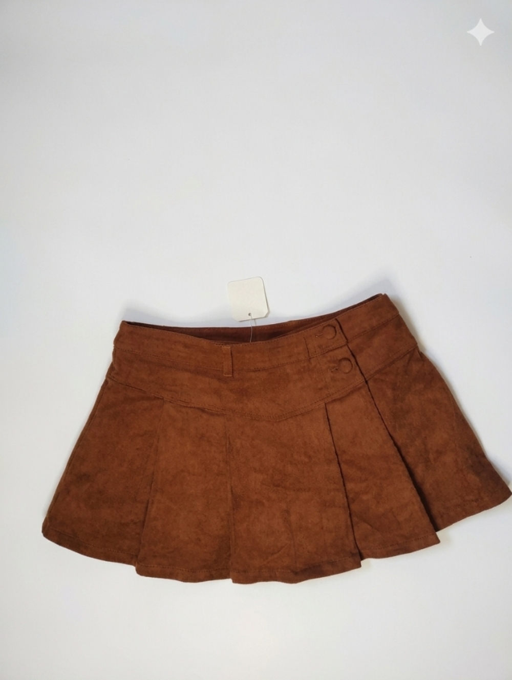Alter'd State Rust Orange Brown Corduroy Women's Pleated Skirt Medium Boho Cotto